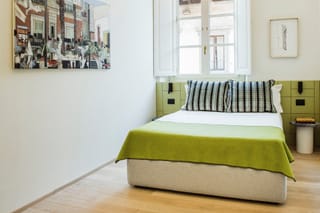 Camera superior ad uso singolo con letto matrimoniale verde