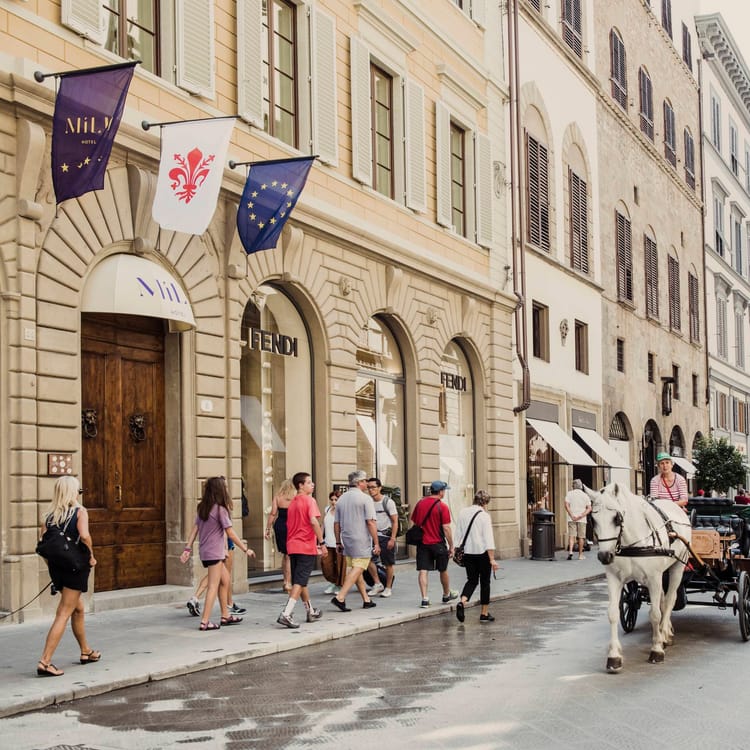 Fachada exterior del Hotel Milù Florencia